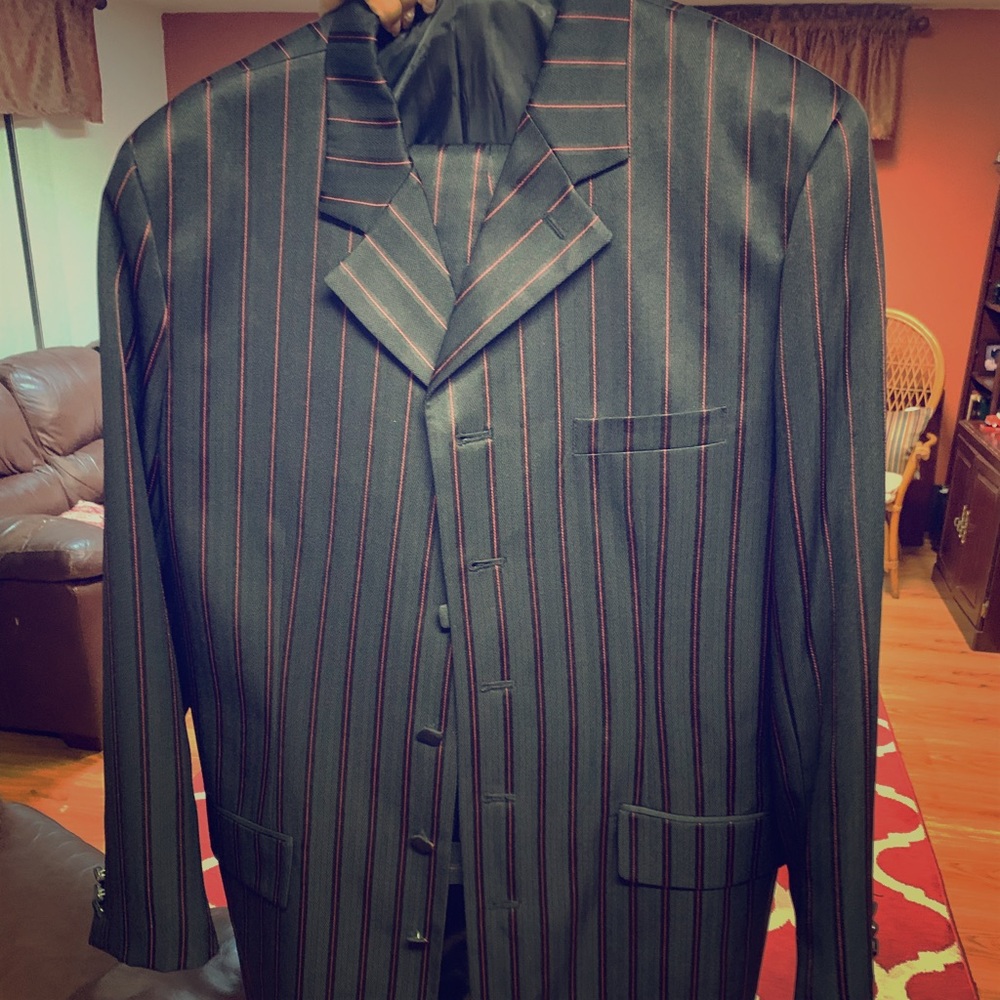 Gianni Vironi - Black and Red Pinstripe Suit